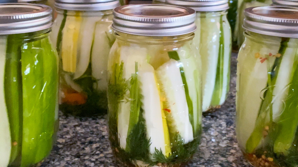 Spicy Quick Pickles in a jar